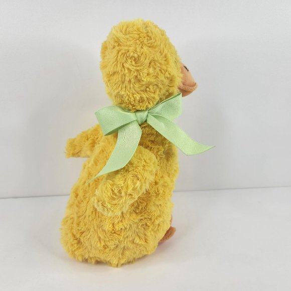 Hallmark Yellow Duck Plush Green Bow 11" Farm Animal Stuffed Toy Easter Spring - Picture 6 of 10